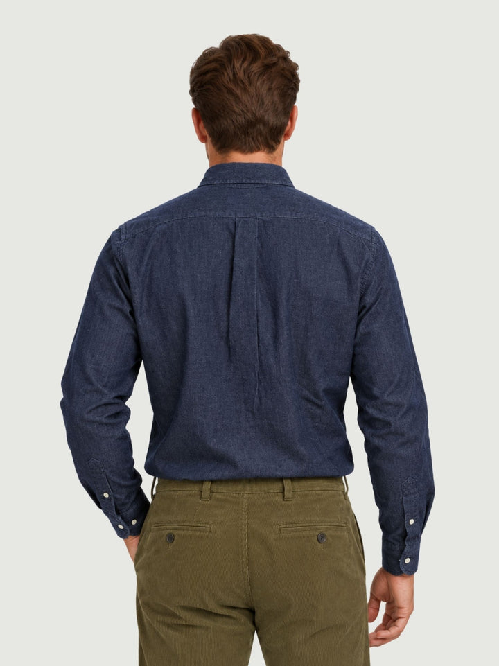 Camicia button-down con taschino in denim blu BRADFORD/DEN26 02 BAGGIES 