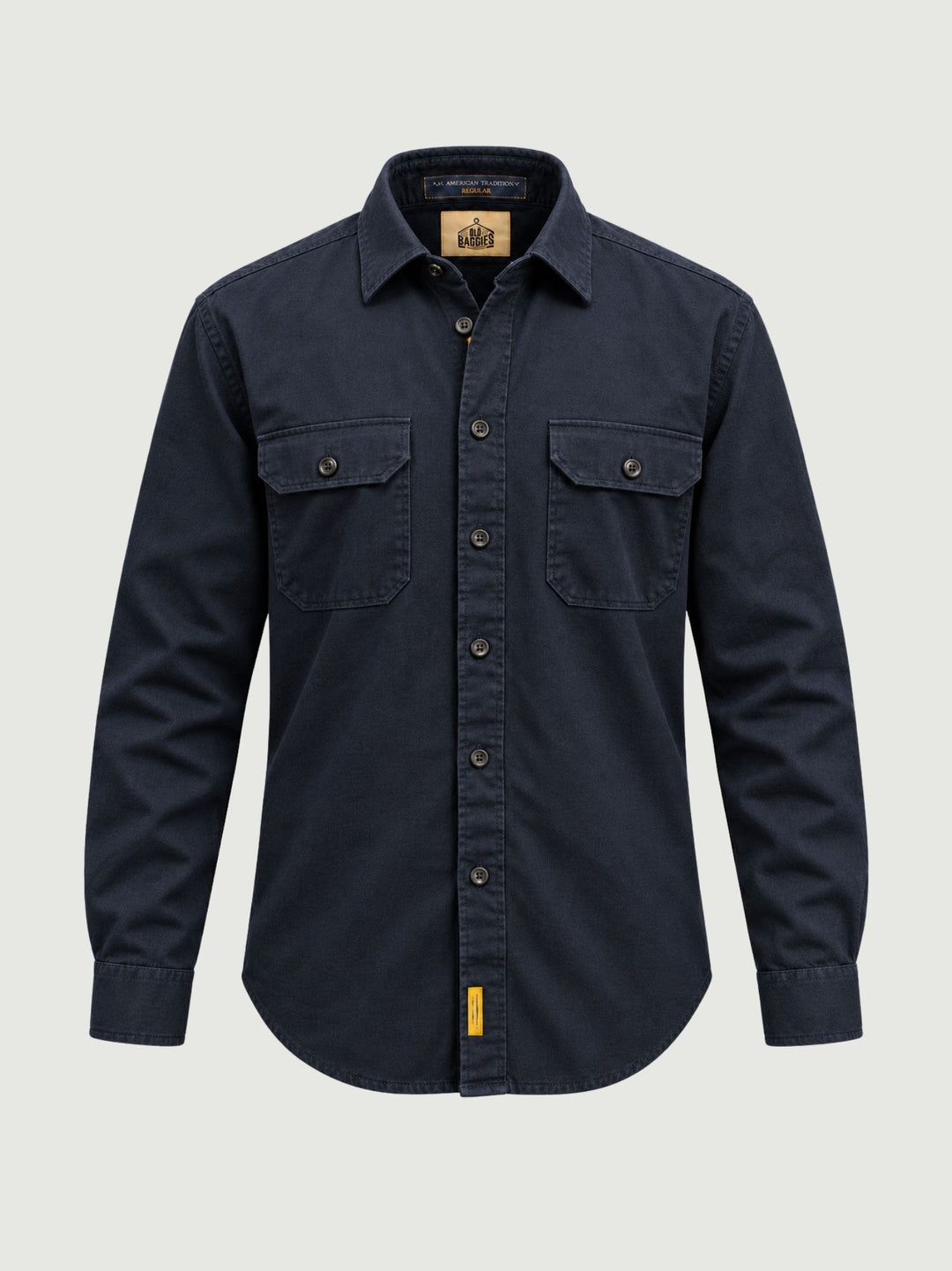 Camicia con taschini in denim strutturato blu scuro UNION/TC/B26T54 283 BAGGIES 