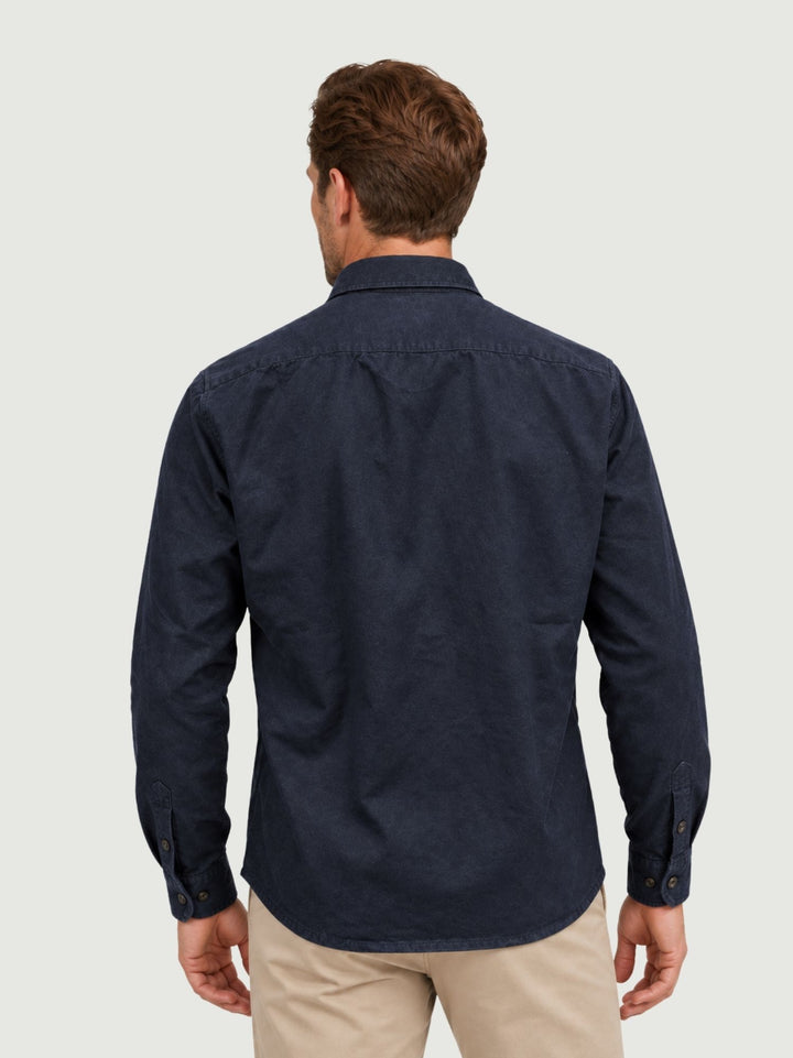 Camicia con taschini in denim strutturato blu scuro UNION/TC/B26T54 283 BAGGIES 