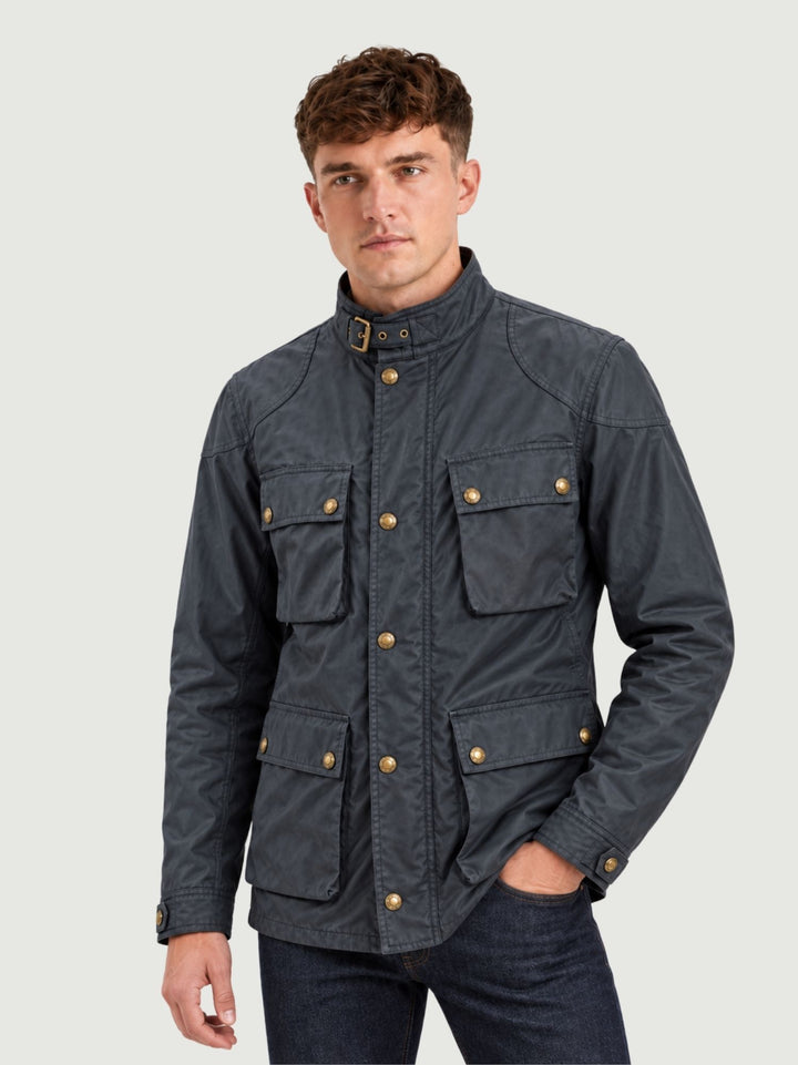 Giacca Fieldmaster in cotone cerato blu polvere 105300 DKNV BELSTAFF 