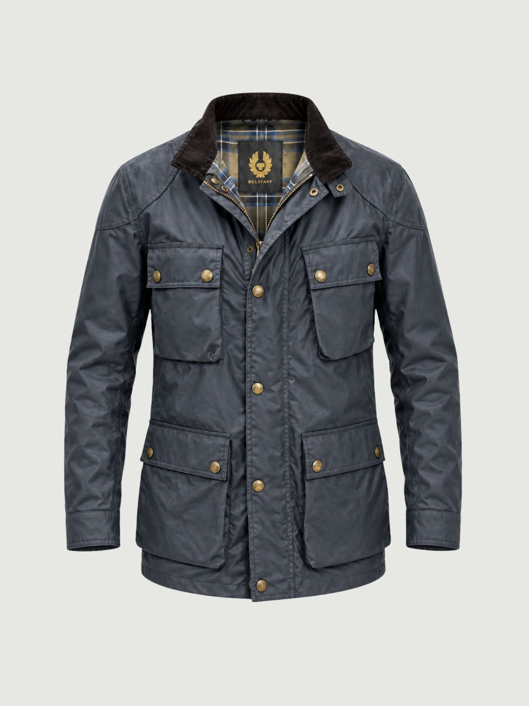 Giacca Fieldmaster in cotone cerato blu polvere 105300 DKNV BELSTAFF 