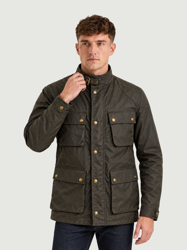 Giacca Fieldmaster  in cotone cerato verde militare 105300 FDOL BELSTAFF 