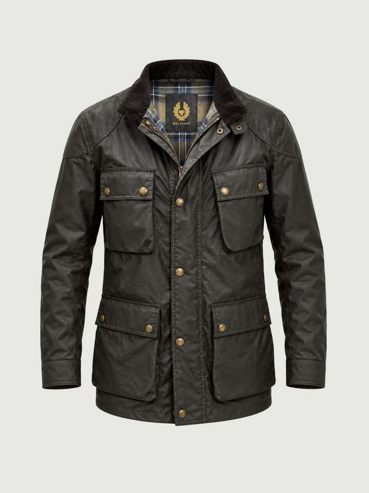 Giacca Fieldmaster  in cotone cerato verde militare 105300 FDOL BELSTAFF 