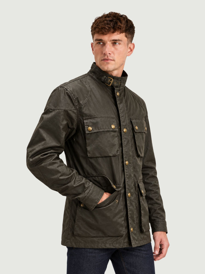 Giacca Fieldmaster  in cotone cerato verde militare 105300 FDOL BELSTAFF 