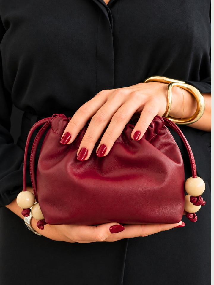 Pochette Bon Bon in pelle bordeaux BONBON BORDEAUX BIMOR 