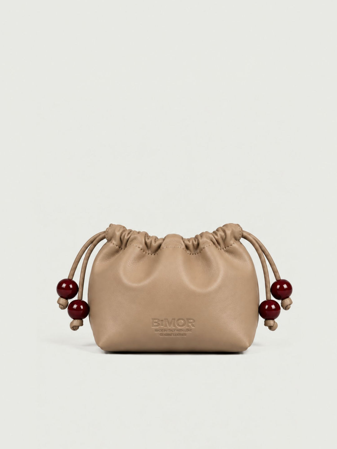 Pochette Bon Bon in pelle beige BONBON TAUPE BIMOR 