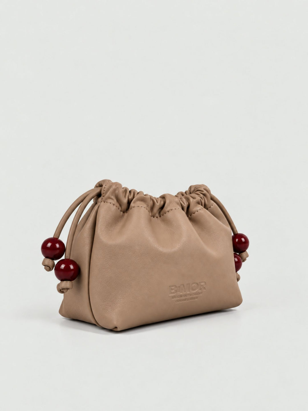Pochette Bon Bon in pelle beige BONBON TAUPE BIMOR 