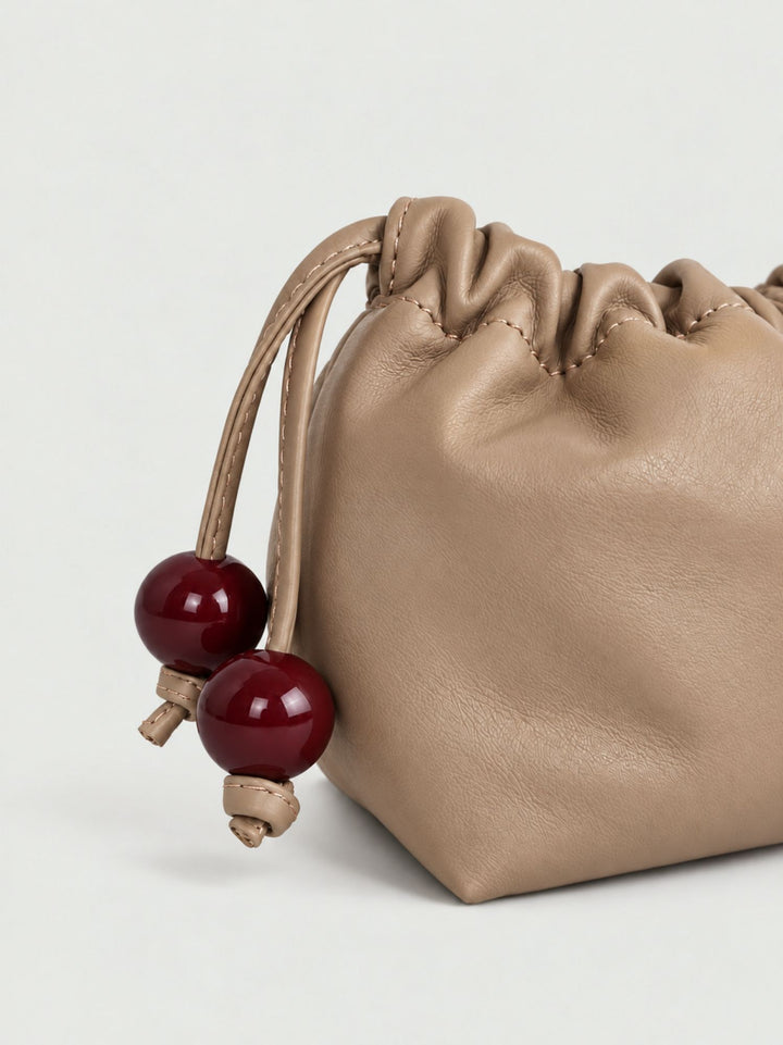 Pochette Bon Bon in pelle beige BONBON TAUPE BIMOR 