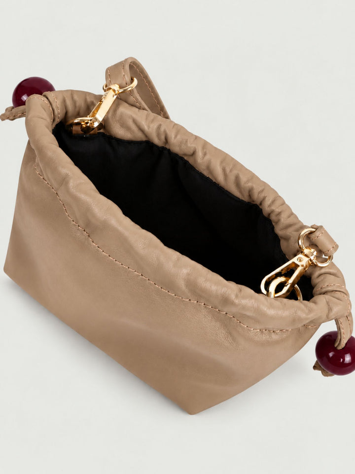 Pochette Bon Bon in pelle beige BONBON TAUPE BIMOR 