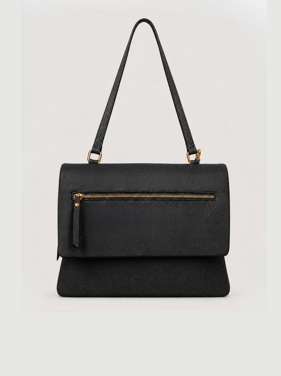 Borsa a spalla Luna in pelle martellata nera LUNA NERO BIMOR 