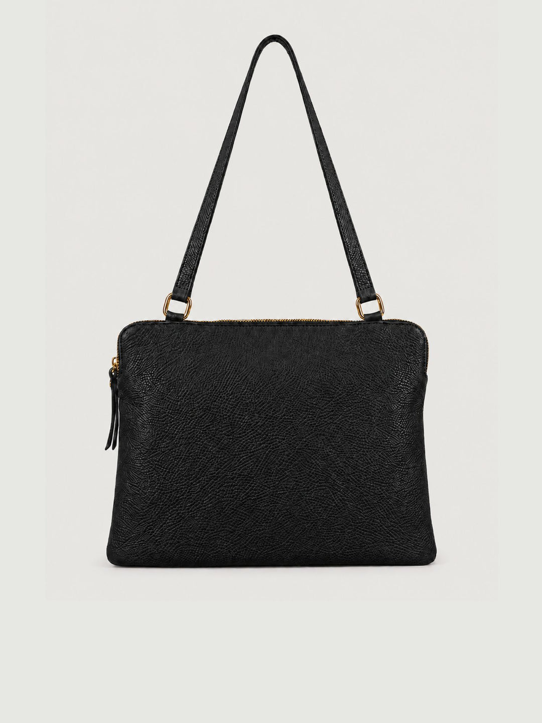 Borsa a spalla Luna in pelle martellata nera LUNA NERO BIMOR 
