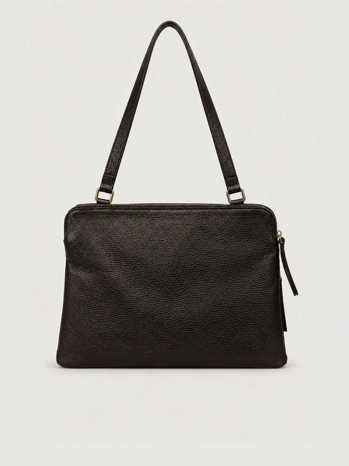 Borsa a spalla Luna in pelle martellata nera LUNA NERO BIMOR 