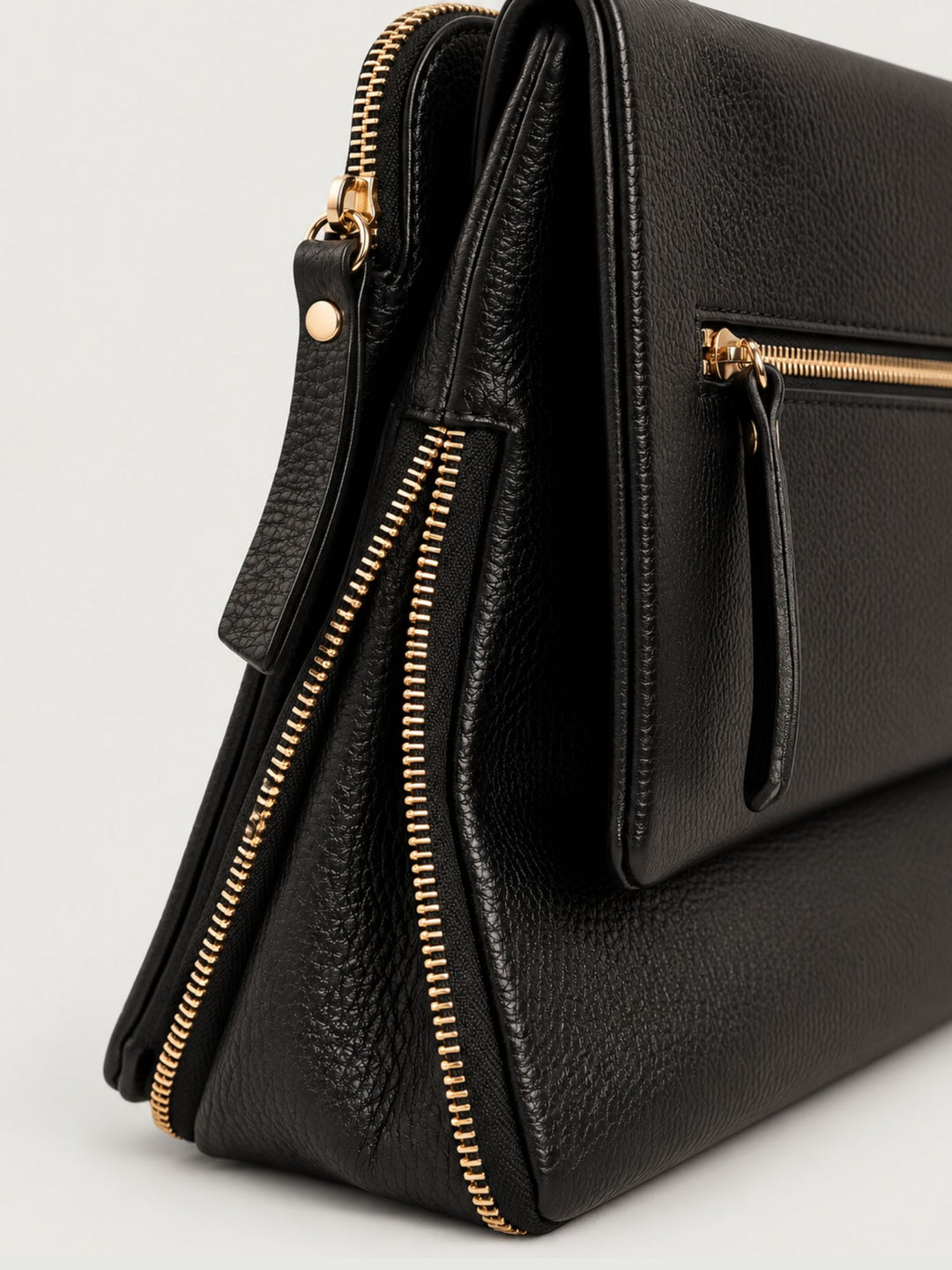 Borsa a spalla Luna in pelle martellata nera LUNA NERO BIMOR 