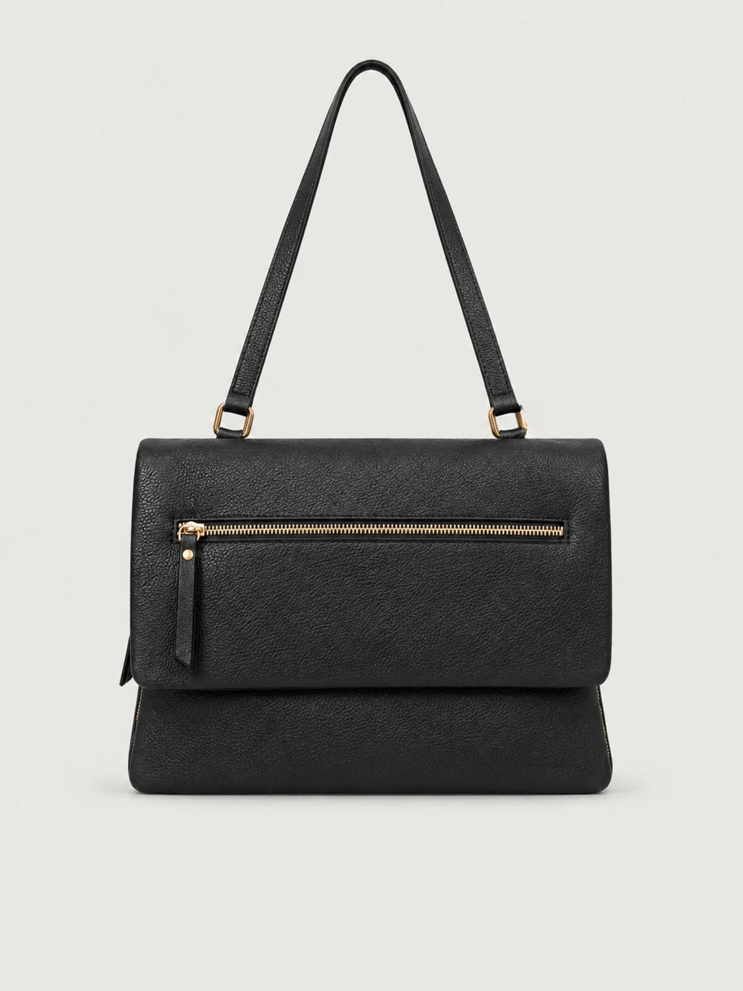 Borsa a spalla Luna in pelle martellata nera LUNA NERO BIMOR 