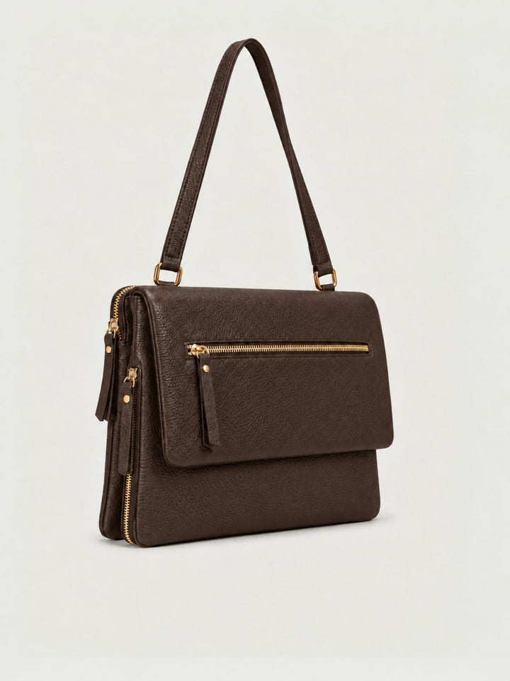 Borsa a spalla Luna in pelle martellata testa di moro LUNA T.MORO BIMOR 