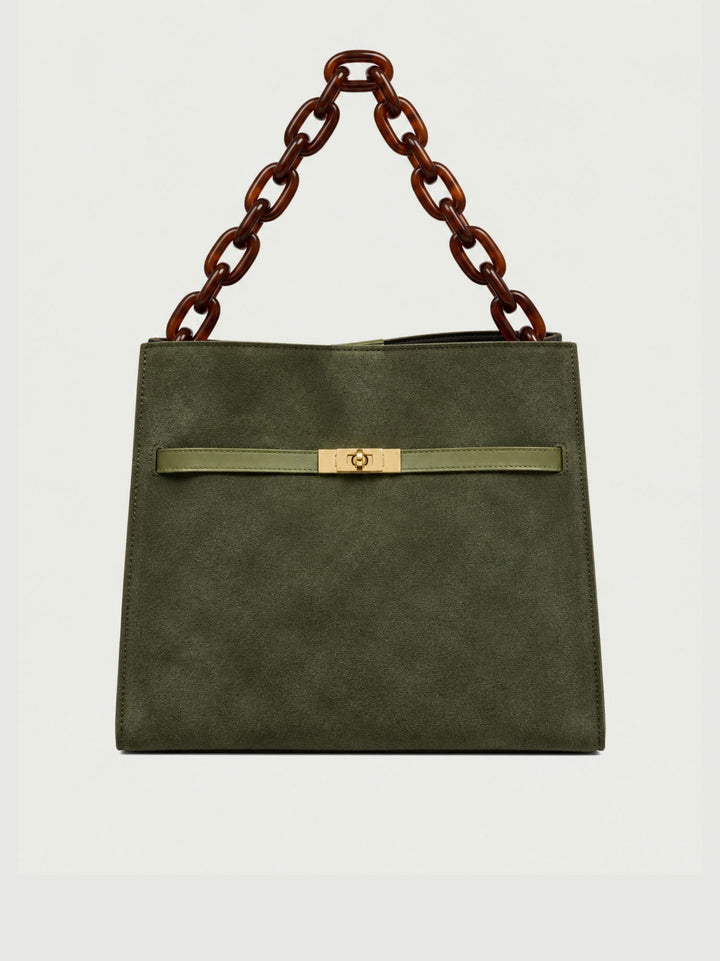 Borsa a spalla Rory in camoscio verde RORY CAM VERDE BIMOR 