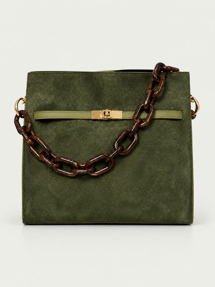 Borsa a spalla Rory in camoscio verde RORY CAM VERDE BIMOR 