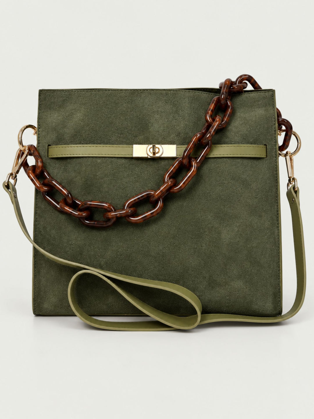 Borsa a spalla Rory in camoscio verde RORY CAM VERDE BIMOR 