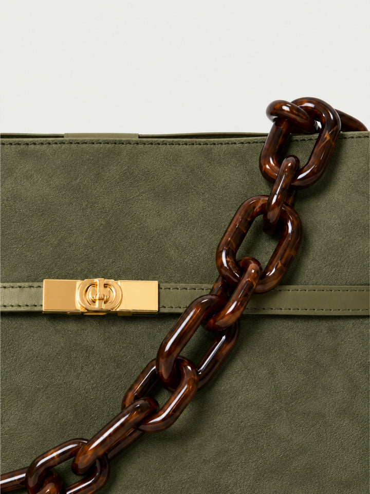 Borsa a spalla Rory in camoscio verde RORY CAM VERDE BIMOR 