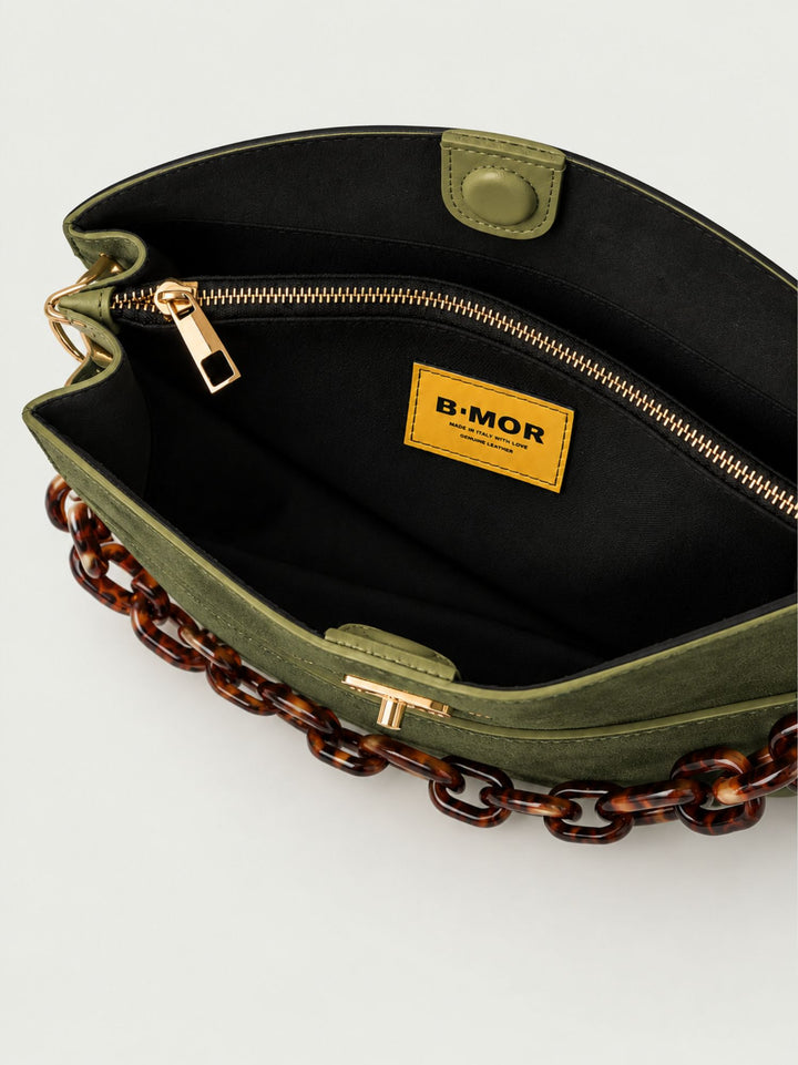 Borsa a spalla Rory in camoscio verde RORY CAM VERDE BIMOR 