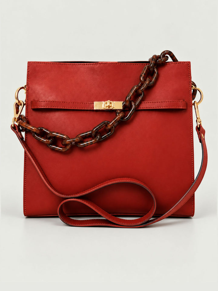 Borsa a spalla Rory in pelle mattone RORY MATTONE BIMOR 
