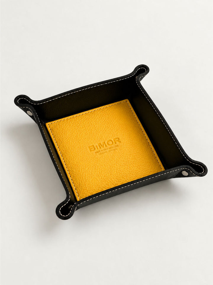 Svuotatasche in pelle bicolore nero giallo SVUOTATASCHE NERO/GIALLO BIMOR 