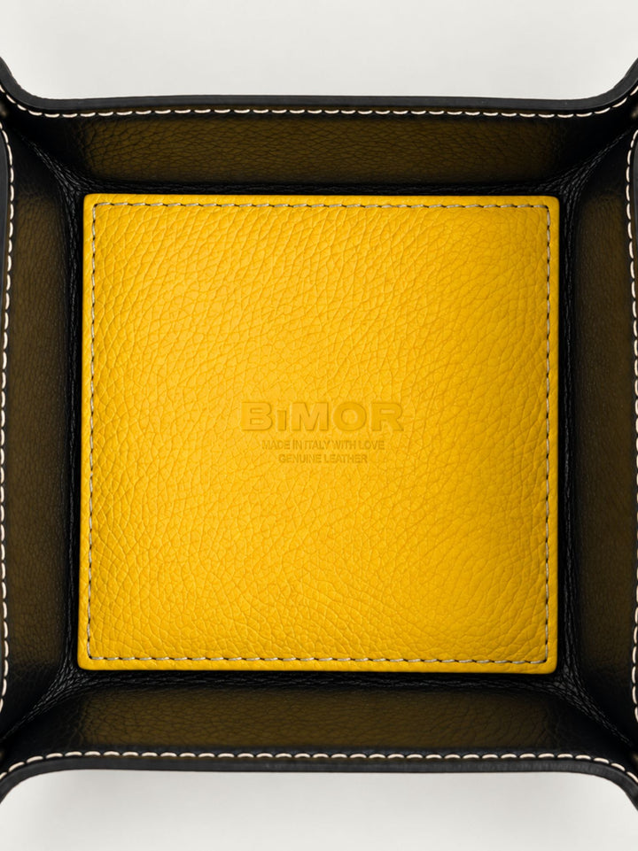 Svuotatasche in pelle bicolore nero giallo SVUOTATASCHE NERO/GIALLO BIMOR 