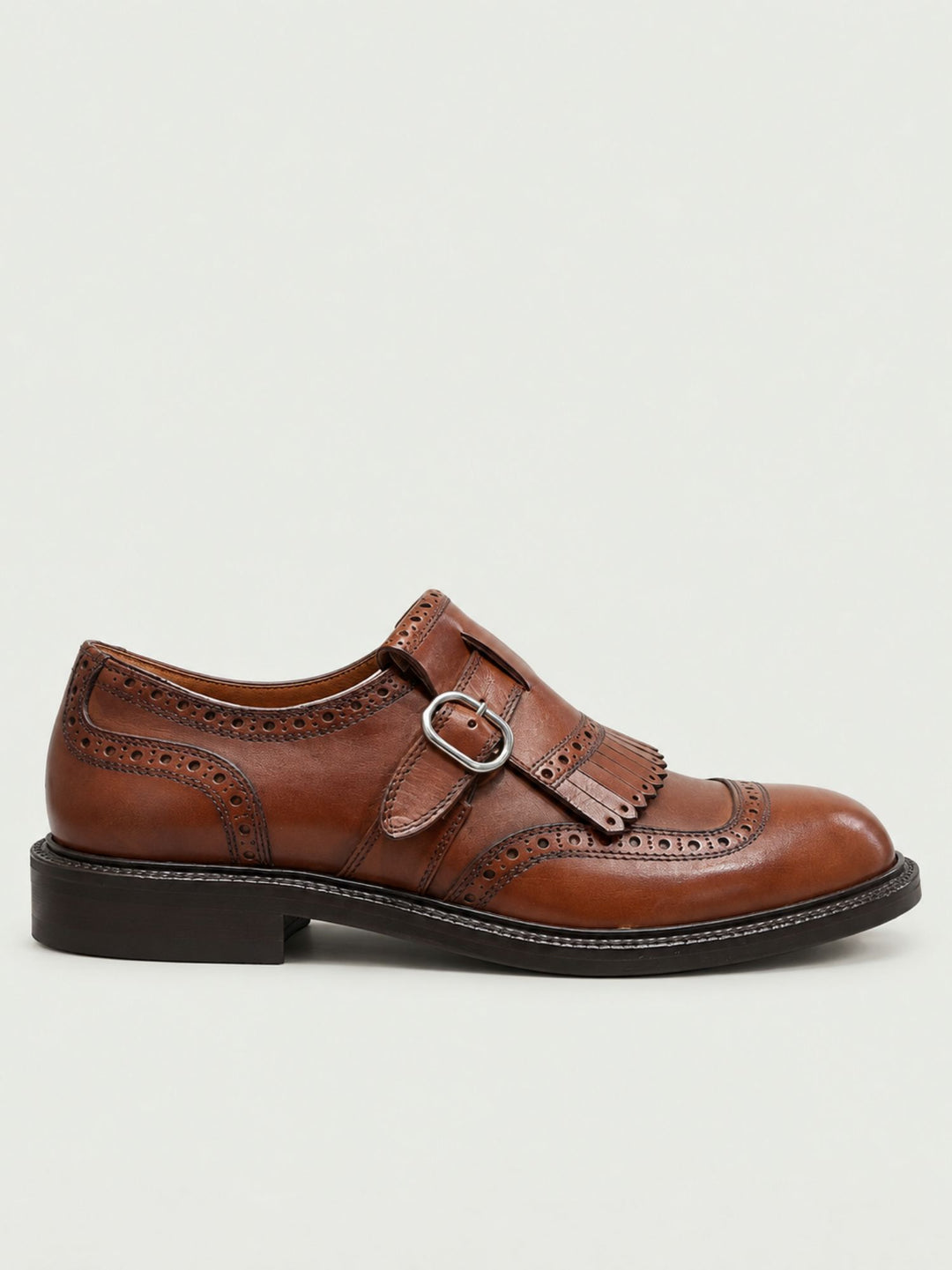 Monk strap in pelle martellata castagna TOKYO CASTAGNA ANDREA MORANDO 