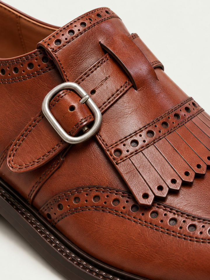 Monk strap in pelle martellata castagna TOKYO CASTAGNA ANDREA MORANDO 