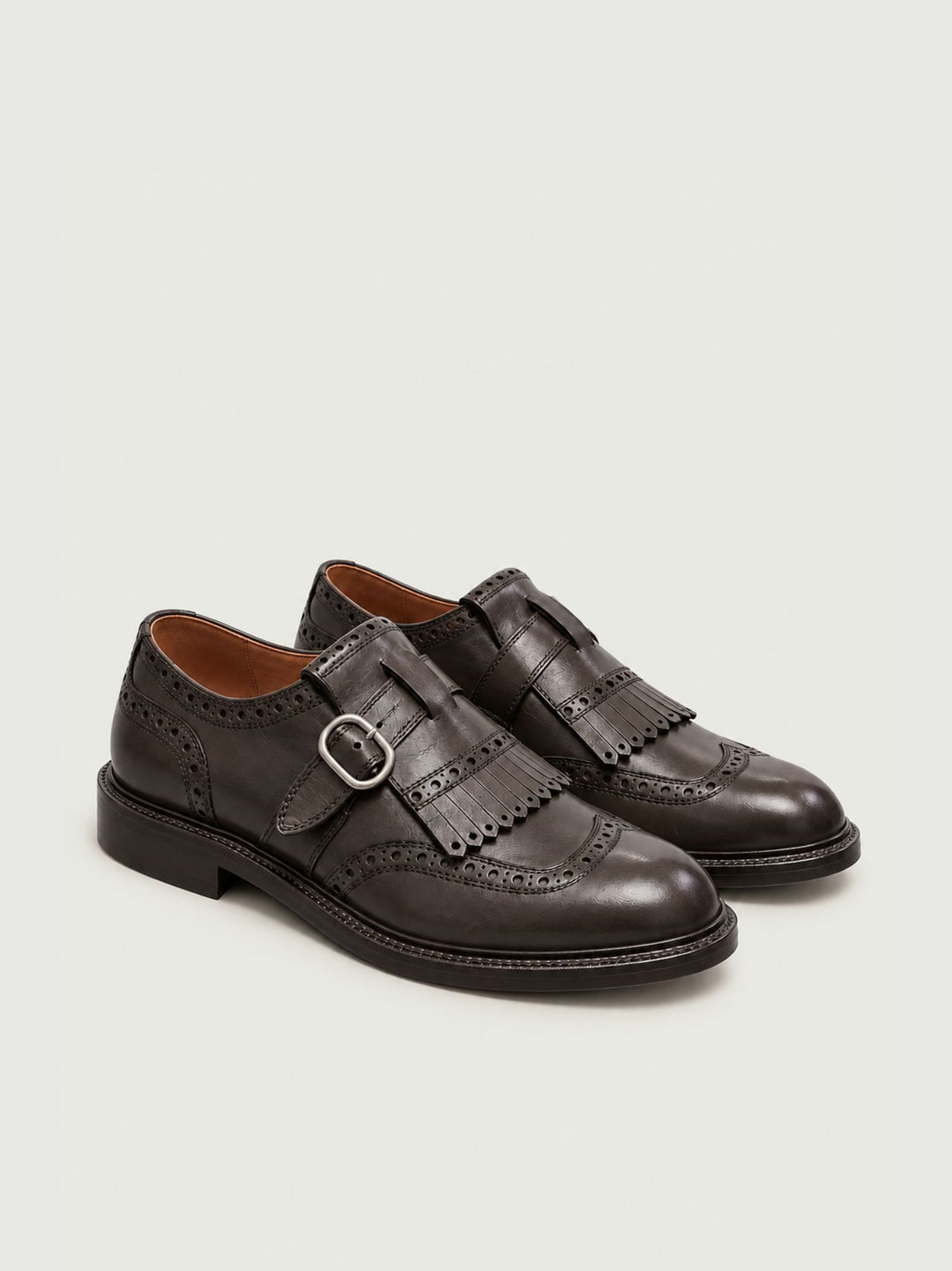 Monk strap in pelle martellata cioccolato TOKYO CIOCCOLATO ANDREA MORANDO 
