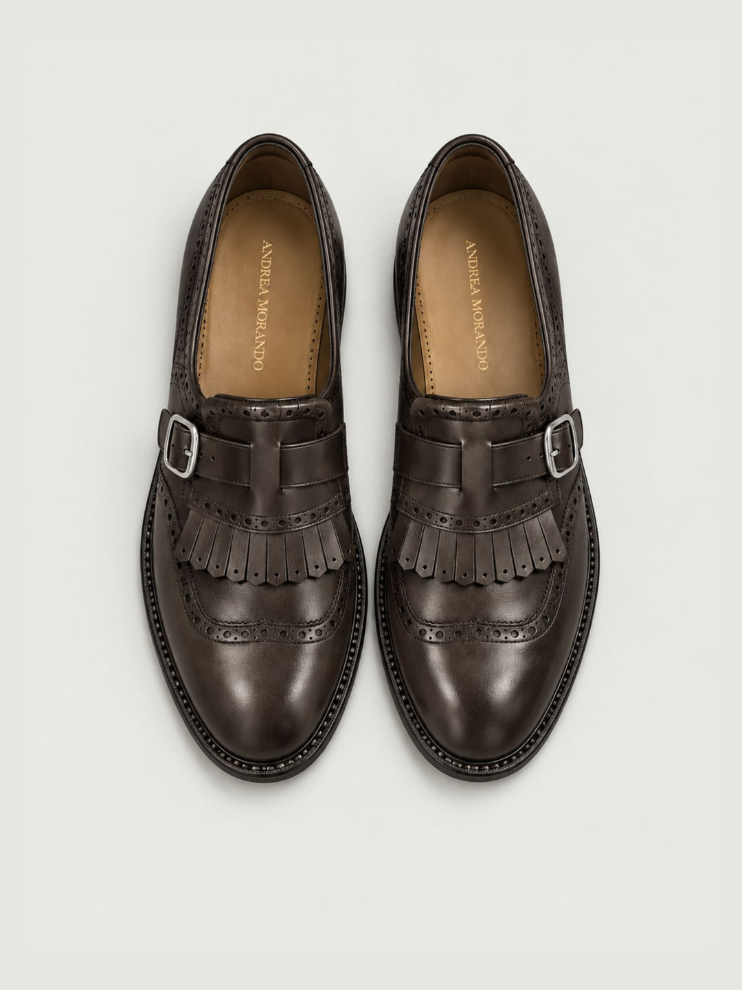 Monk strap in pelle martellata cioccolato TOKYO CIOCCOLATO ANDREA MORANDO 