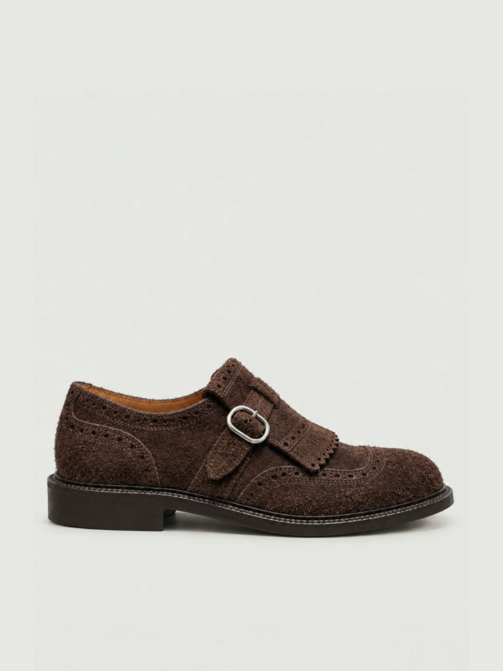 Monk strap in pelle scamosciata testa di moro TOKYO MORO ANDREA MORANDO 