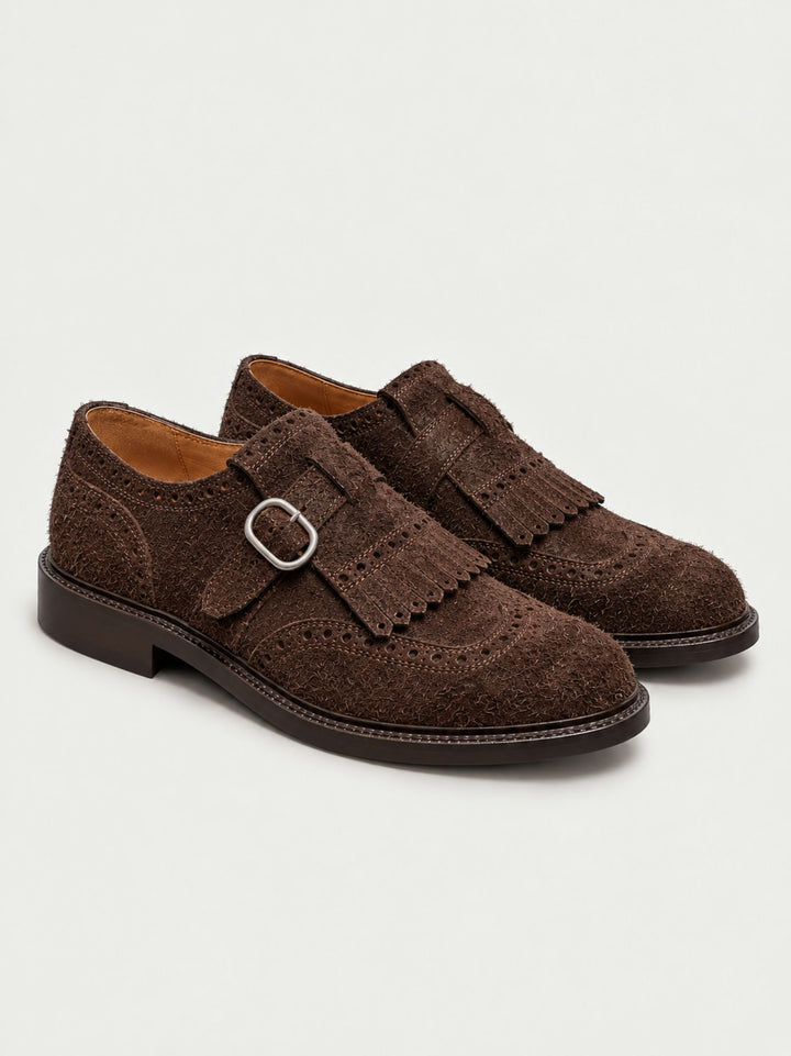 Monk strap in pelle scamosciata testa di moro TOKYO MORO ANDREA MORANDO 