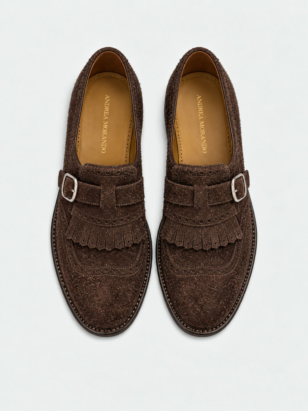 Monk strap in pelle scamosciata testa di moro TOKYO MORO ANDREA MORANDO 