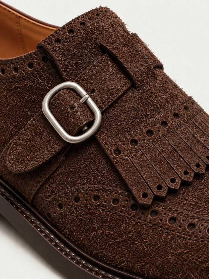 Monk strap in pelle scamosciata testa di moro TOKYO MORO ANDREA MORANDO 