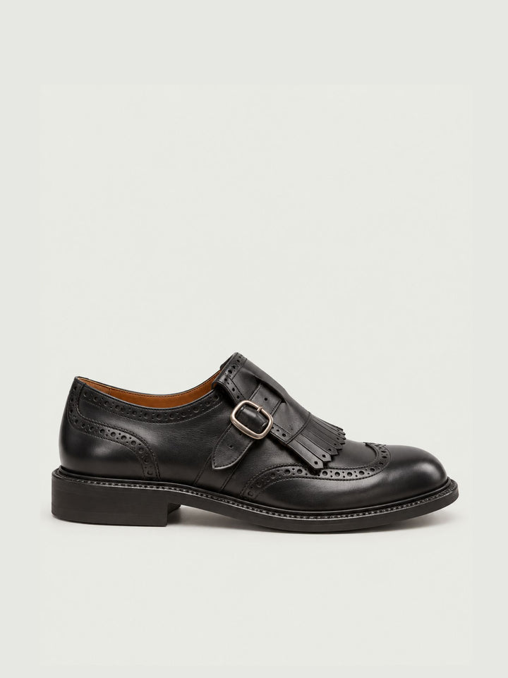 Monk strap in pelle martellata nera TOKYO NERO ANDREA MORANDO 