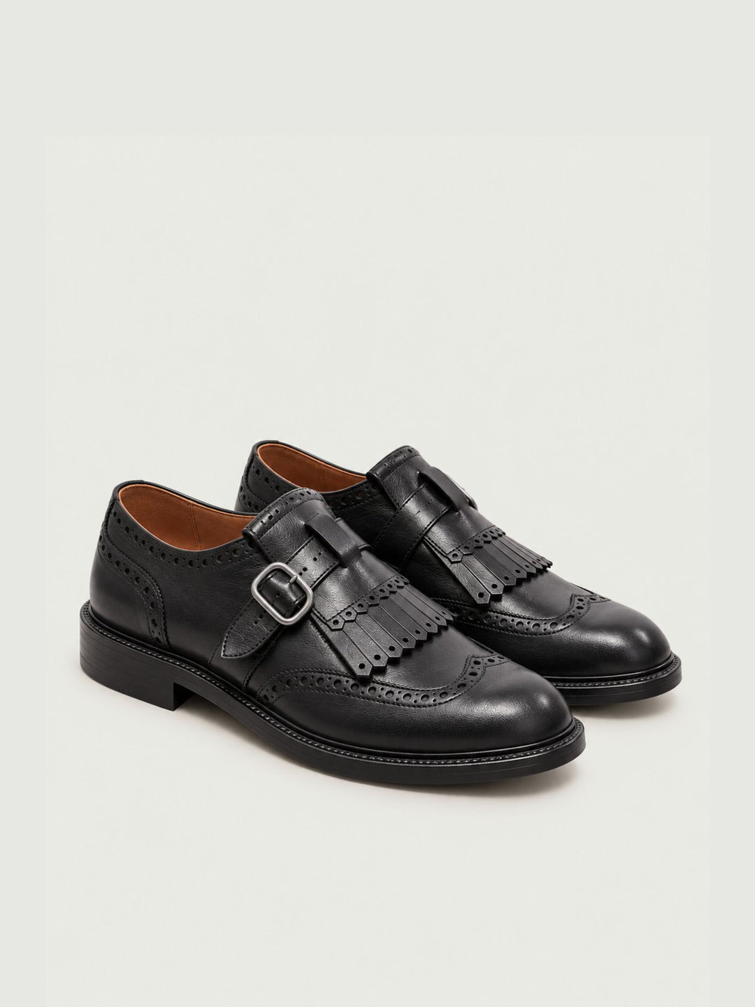 Monk strap in pelle martellata nera TOKYO NERO ANDREA MORANDO 
