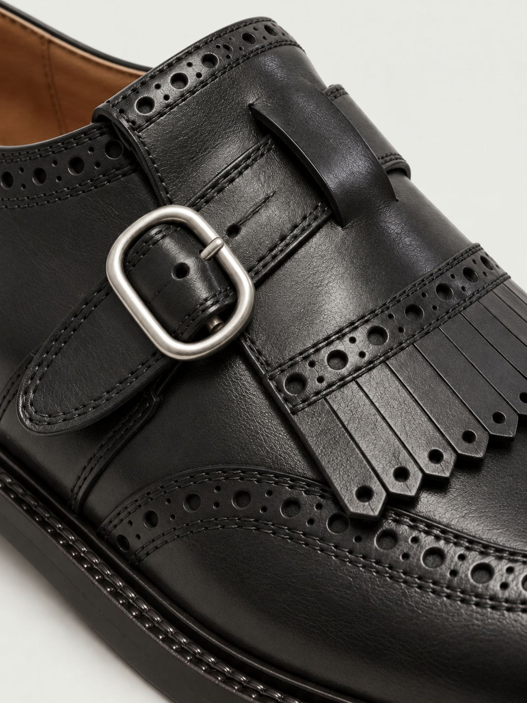 Monk strap in pelle martellata nera TOKYO NERO ANDREA MORANDO 