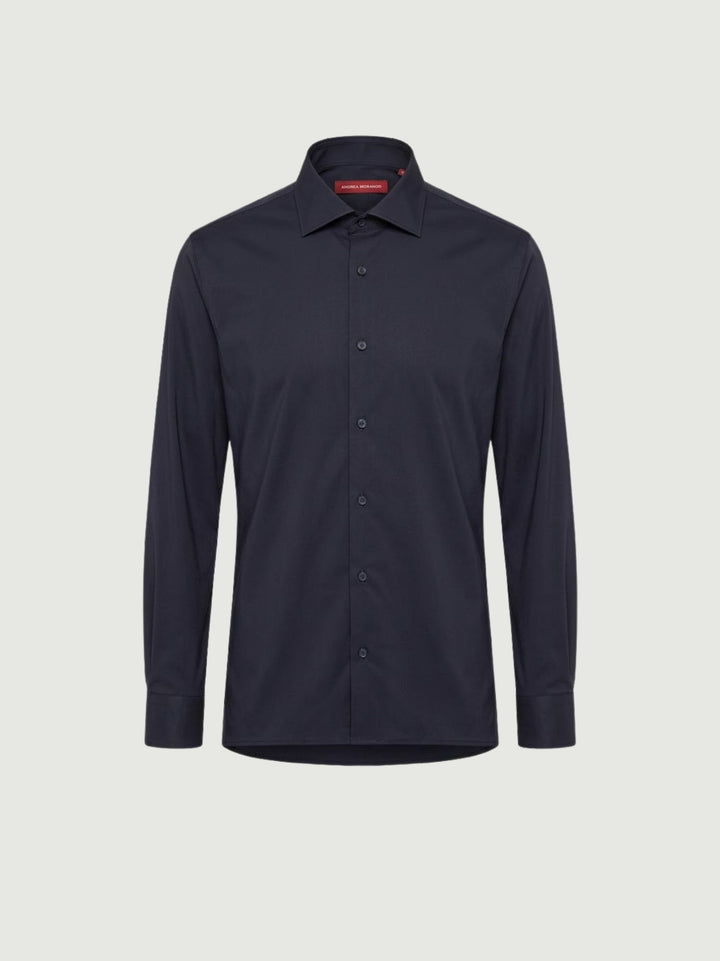 Camicia no stiro con colletto francese blu navy BU27W10CANEU 200 ANDREA MORANDO 
