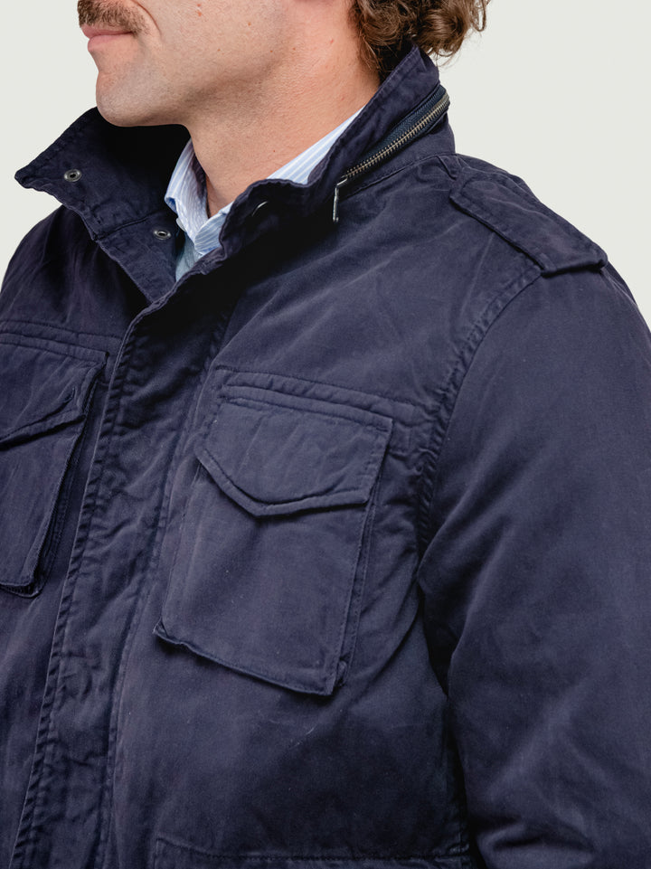 Field jacket in cotone navy con imbottitura separabile BU27W04JKTWILL100 200 ANDREA MORANDO 