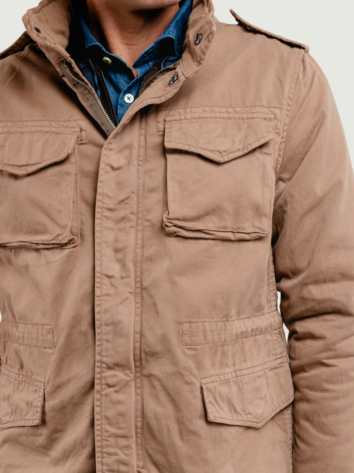 Field jacket in cotone tortora con imbottitura separabile BU27W04JKTWILL100 323 ANDREA MORANDO 