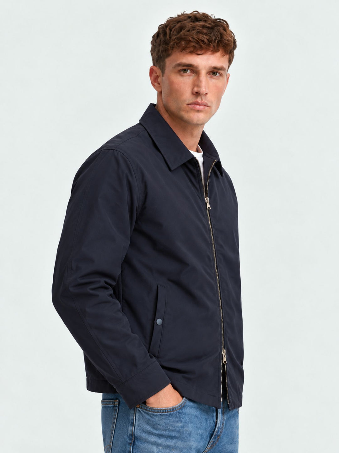 Giacca corta con colletto navy BU27W01FEPA1533TECH 200 ANDREA MORANDO 