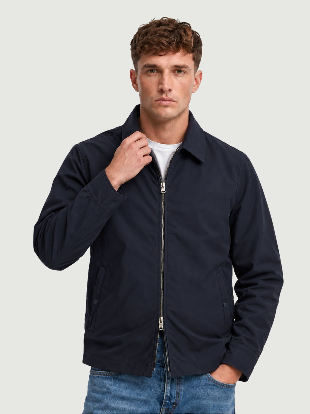 Giacca corta con colletto navy BU27W01FEPA1533TECH 200 ANDREA MORANDO 