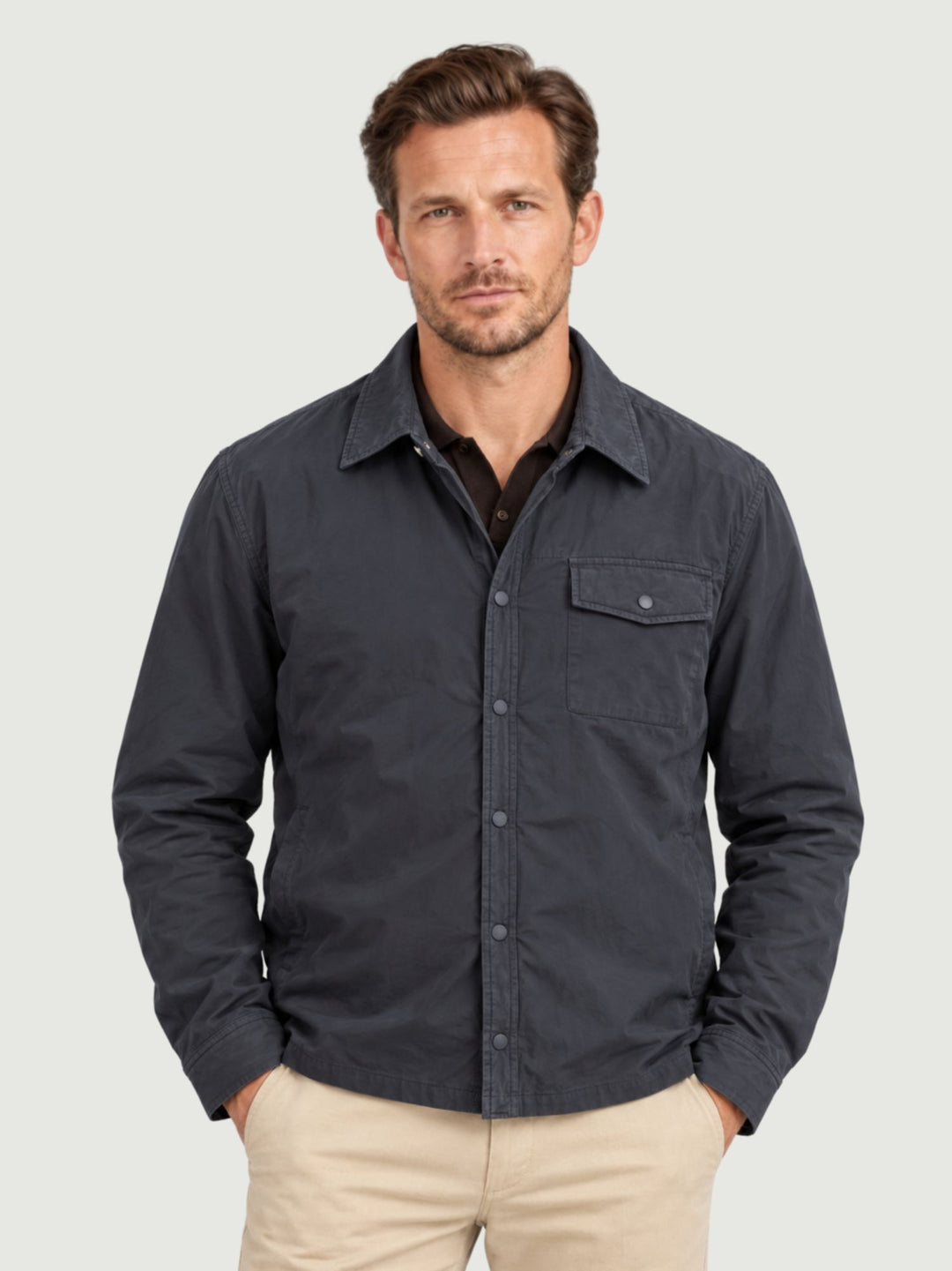 Giacca imbottita con collo camicia navy BU27W05JKCOAT1002 201 ANDREA MORANDO 