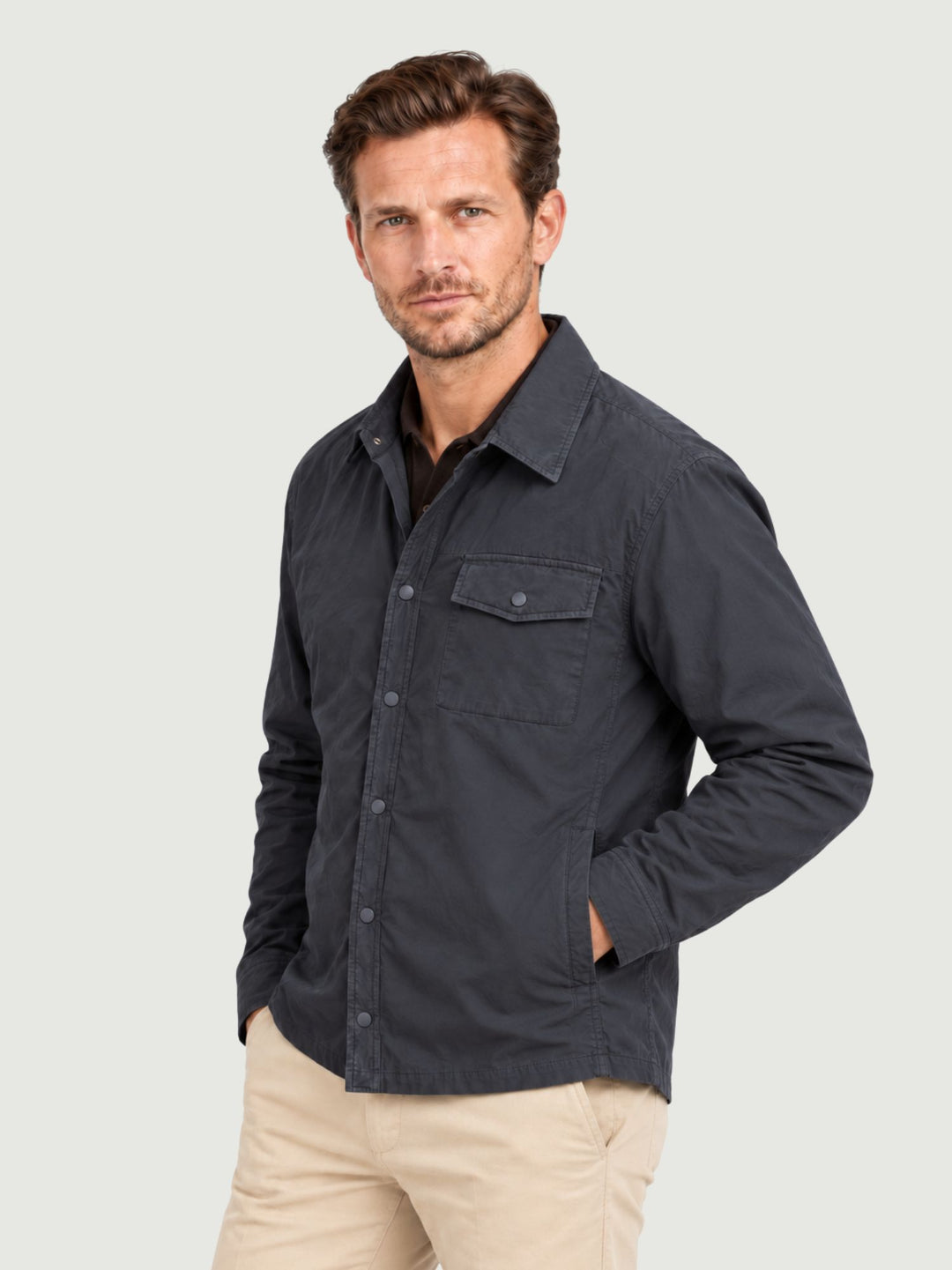Giacca imbottita con collo camicia navy BU27W05JKCOAT1002 201 ANDREA MORANDO 