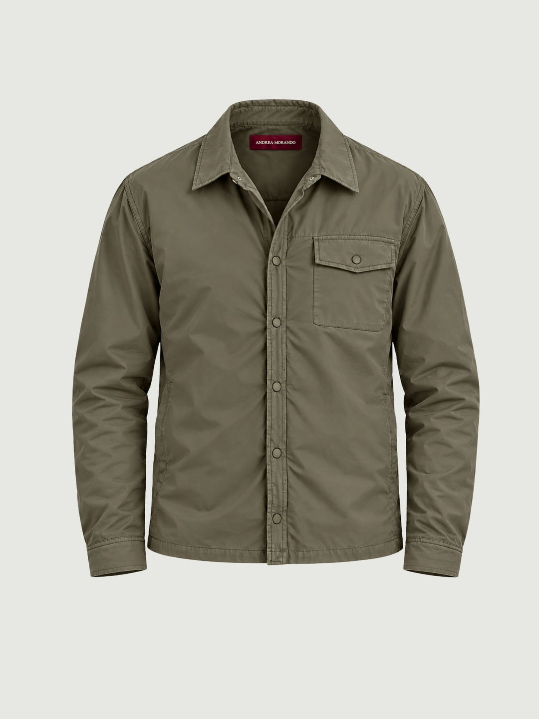 Giacca imbottita con collo camicia verde militare BU27W05JKCOAT1002 301 ANDREA MORANDO 