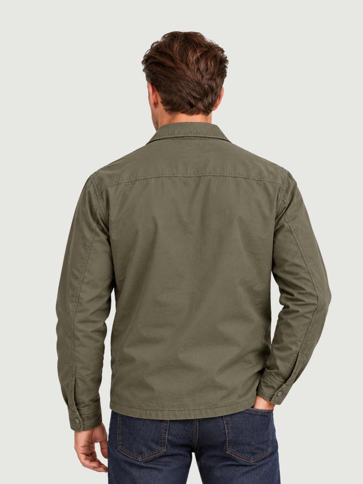 Giacca imbottita con collo camicia verde militare BU27W05JKCOAT1002 301 ANDREA MORANDO 