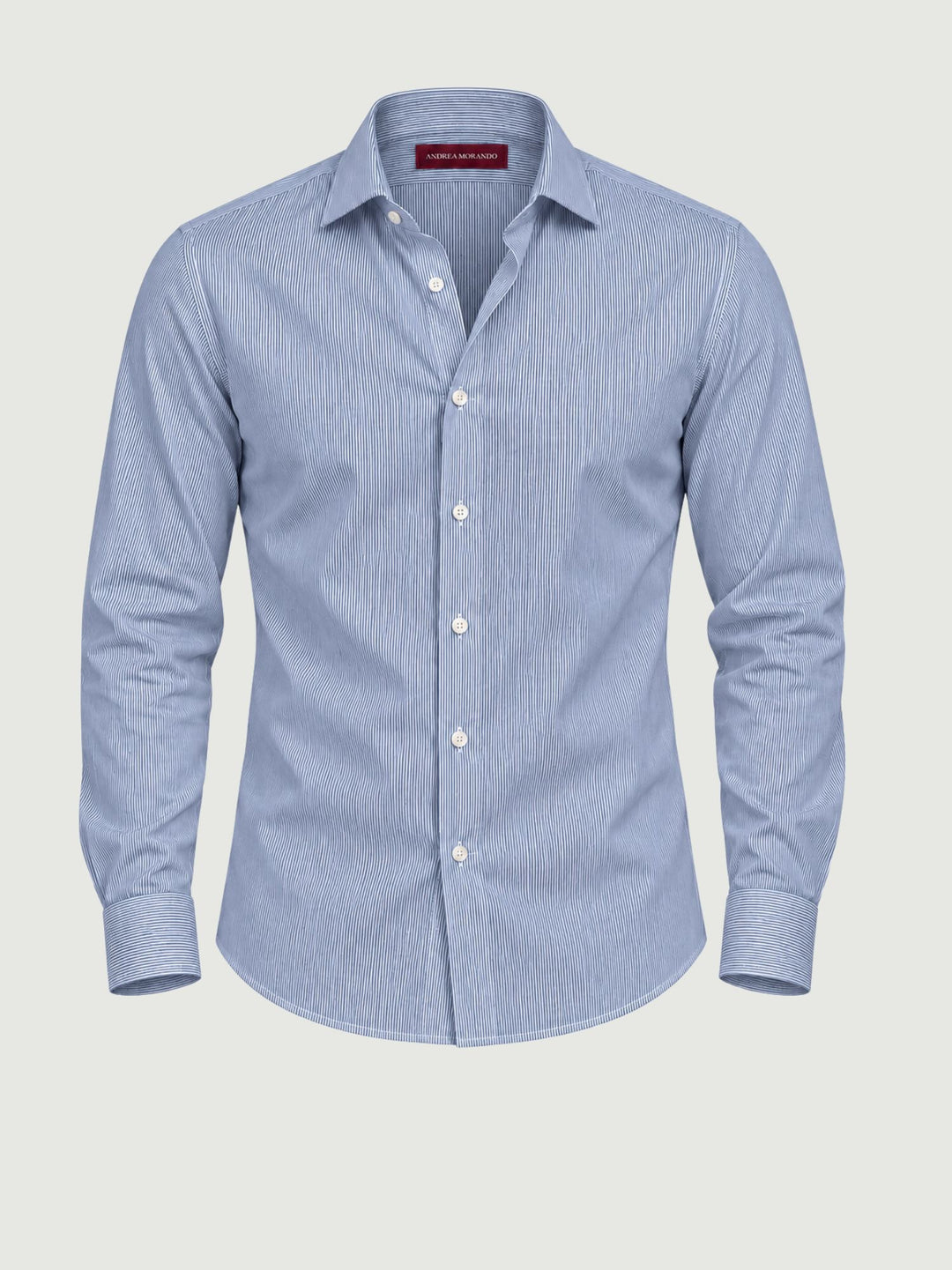 Camicia in cotone a righine bianche e blu BU27W12CASTRIPE1 200 ANDREA MORANDO 