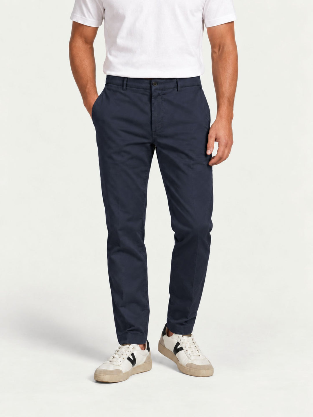 Pantalone chino in cotone navy BU27W15PAPA1321TWILL 200 ANDREA MORANDO 