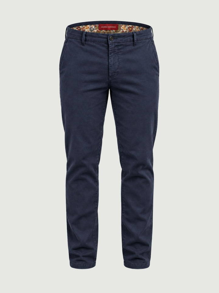 Pantalone chino in cotone navy BU27W15PAPA1321TWILL 200 ANDREA MORANDO 